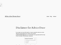 Disclaimer for Advice Door - Advice door