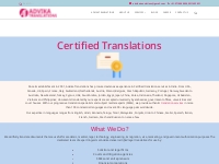Certified Translations - Advika Translations