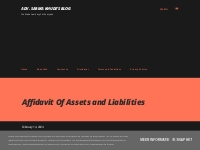Affidavit Of Assets and Liabilities