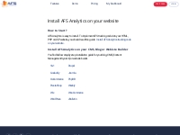 Install AFS Analytics on your website