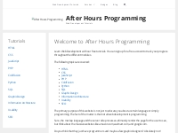 After Hours Programming - Free Web Development Tutorials