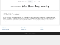 HTML/CSS Notepad - After Hours Programming