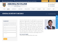 General Secretary's Message - Agrawal PG College