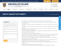 Code of Conduct for Students - Agrawal PG College