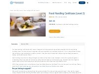 Advanced Certificate Course in Food Handling | aia.edu.au