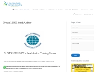 Ohsas 18001 lead Auditor - Safety Course in Chennai