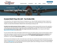 Multi Engine Prop Plane Donations to Charity | Deductible!