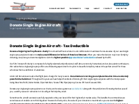 Donate Single Engine Prop Plane to Charity | Tax Deductible