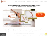 ONLINE (Live) 200 Hour Hatha and Ashtanga Vinyasa Yoga Teacher Trainin