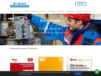 See Our Certificates | Al-Amin Electrical Contractors