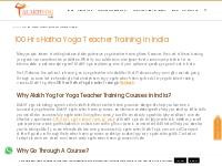 Certified 100 Hour Hatha Yoga Teacher Training in India