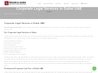 Corporate Legal Services in Dubai UAE