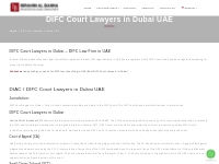 DIFC Court Lawyers in Dubai UAE