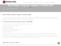 Real Estate Property Lawyers in Dubai UAE