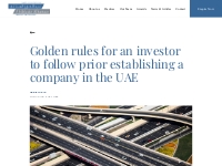 Golden rules for an investor to follow prior establishing a company in