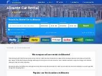 Alicante Car Rental from EUR5 / $6 / £4 Daily | Cheap Deals!