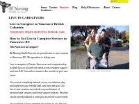 Live In Caregiver In Vancouver BC | Live-in Care For Elders