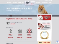 Pricing For Our Dog Obedience Training Programs