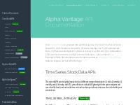 API Documentation | Alpha Vantage