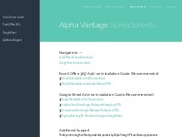 Spreadsheet Documentation | Alpha Vantage