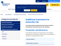 Additional treatments for dementia risk | Alzheimer s Society