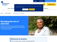Managing the risk of dementia | Alzheimer s Society