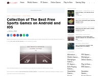 Collection of The Best Free Sports Games on Android and IOS - AM17 GAM
