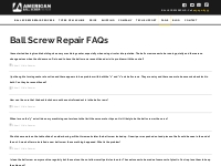 Ball Screw Repair FAQ | American Ball Screw Repair