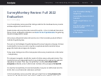SurveyMonkey Review: Full 2022 Evaluation | Analysia