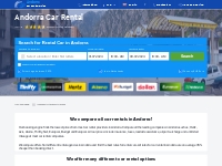 Andorra Car Rental from €30 / $33 / £25 Daily | Cheap Deals!