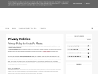  Privacy Policies -  AndroPC ManiA
