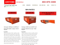 Rent a Bin in Calgary | Fast Delivery | Anytime Bin Rentals