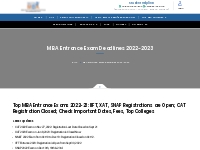 MBA Entrance Exam Deadlines 2022-2023   ApnaMBA