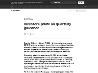Investor update on quarterly guidance - Apple