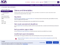        AQA | Exams admin | Dates and timetables