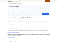 Free Genealogy Websites | Find Free Family History Resources