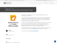   	Arkansas Living Treasure Nominations Open