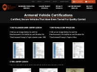 Armored Vehicle Certifications | The Armored Group