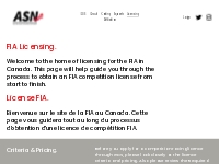 Licensing/Licenses   GDS ASN Canada FIA