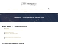 Domestic Asset Protection Information Video Lessons