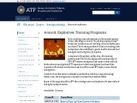 Arson   Explosives Training Programs | ATF