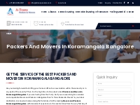 Packers and Movers Koramangala| Packers and Movers in Koramangala