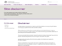 Site disclaimer | Austrade