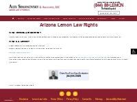 Arizona Lemon Law Rights - Alex Simanovsky   Associates, LLC