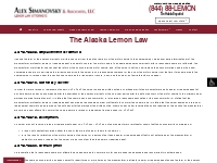 The Alaska Lemon Law - Alex Simanovsky   Associates, LLC