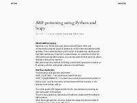 ARP poisoning using Python and Scapy   Aviran