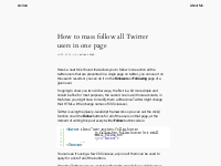 How to mass follow all Twitter users in one page   Aviran