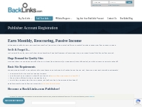 Publisher Account Registration | Backlinks.com
