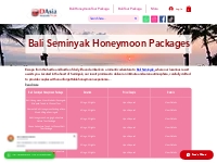 Bali Seminyak Honeymoon Packages - 2023/2024
