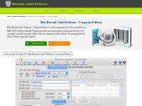 Mac Barcode Label Software - Corporate Edition generates barcode label